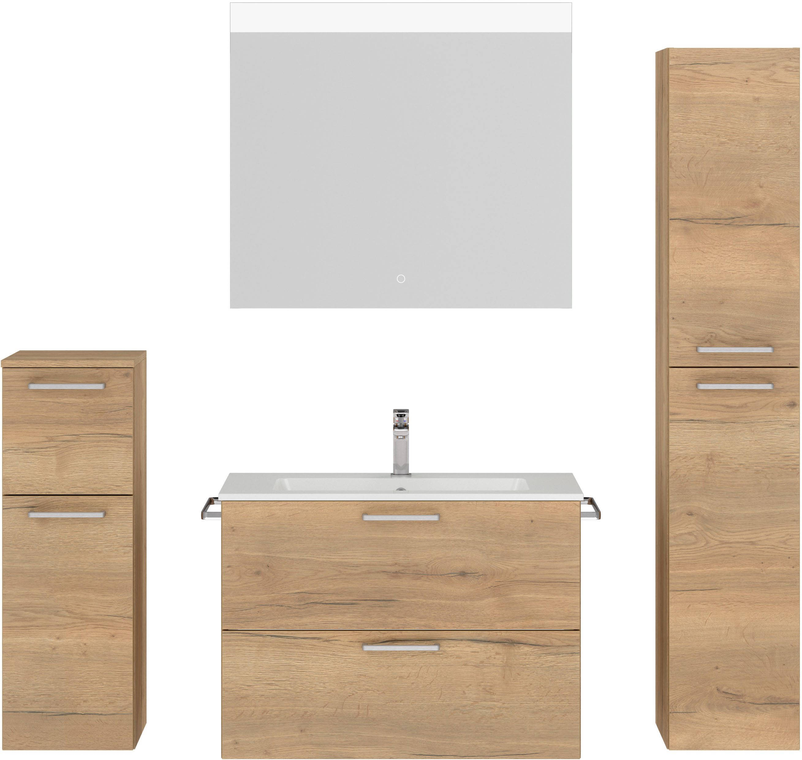 nobilia® Badmöbel-Set Tolvina, (4-St., vormontiert, mit günstig online kaufen