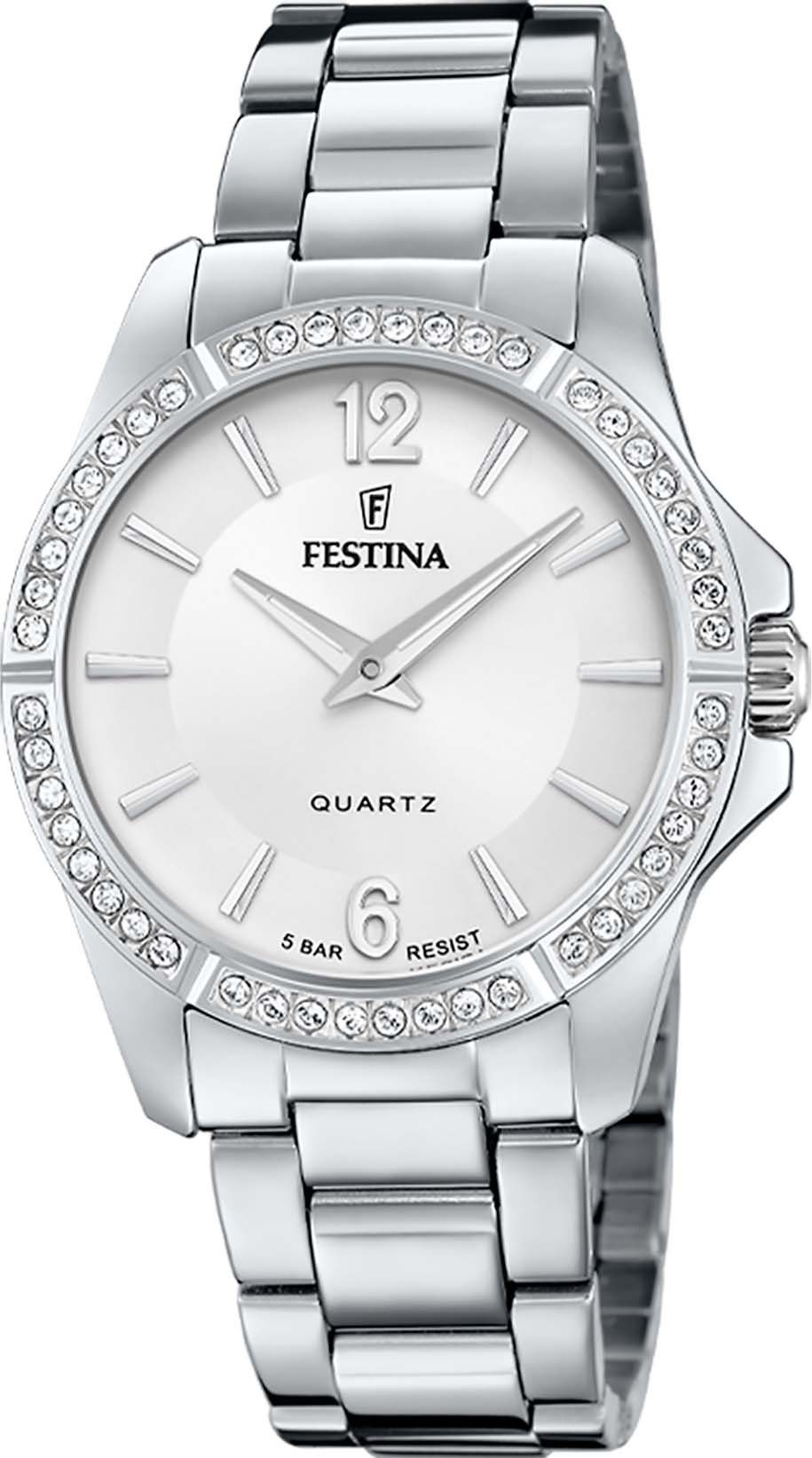 Festina Quarzuhr Mademoiselle F20593/1, Armbanduhr, Damenuhr, Edelstahlarmb günstig online kaufen