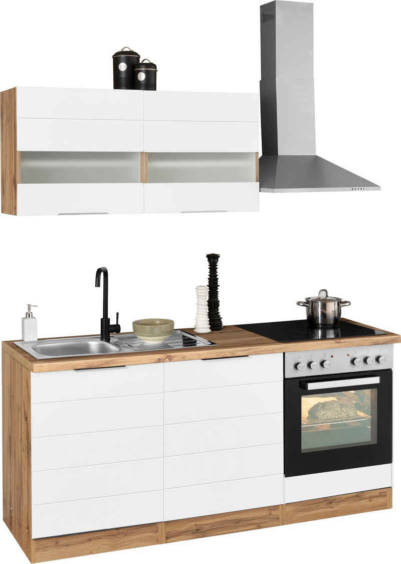 HELD MÖBEL Küchenzeile »Luhe«, Breite 180 cm, wahlweise mit oder ohne E-Geräten, mit MDF-Fronten
