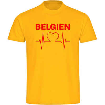 multifanshop T-Shirt Herren Belgien - Herzschlag - Männer