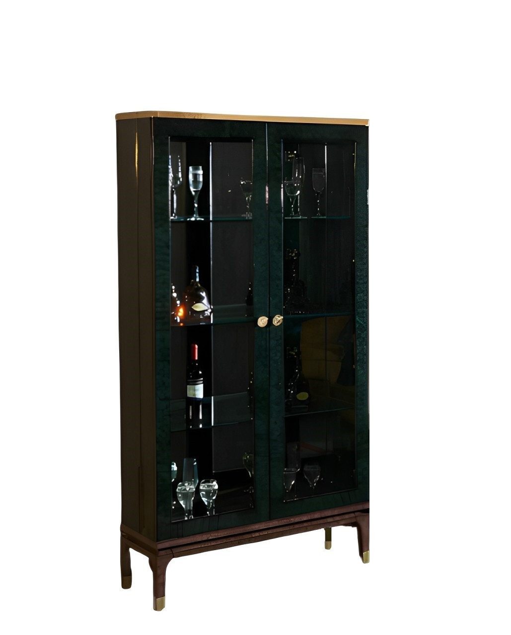 JVmoebel Vitrine Kommode Vitrine Kommoden Vitrinen Kommodenschrank Glas Designer (1x Vitrine) Made in Europa, Maße: Vitrine: 100 * 44 * 210 cm