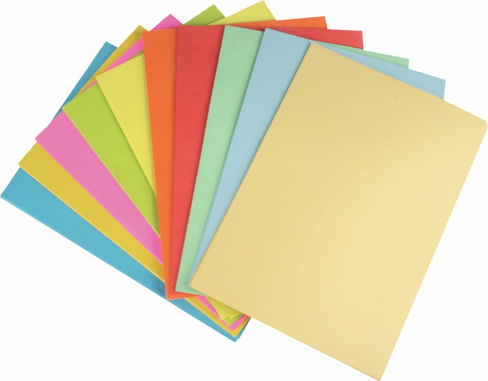 Livepac Office Drucker- und Kopierpapier 100 Blatt farbiges Druckerpapier / 10 verschiedene pastell,neon,intens