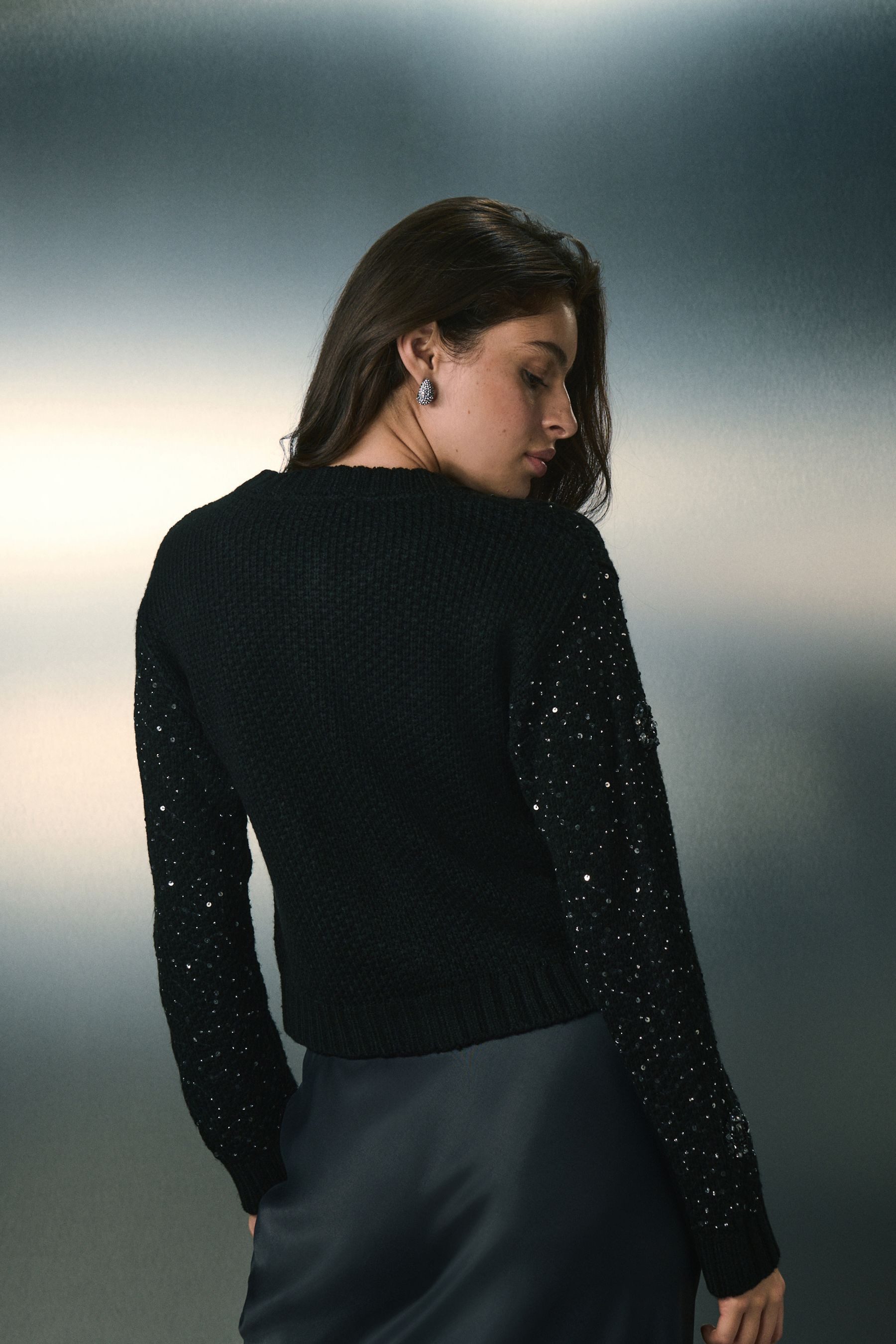 Next Strickjacke Strickjacke mit Paillettenverzierung (1-tlg) günstig online kaufen