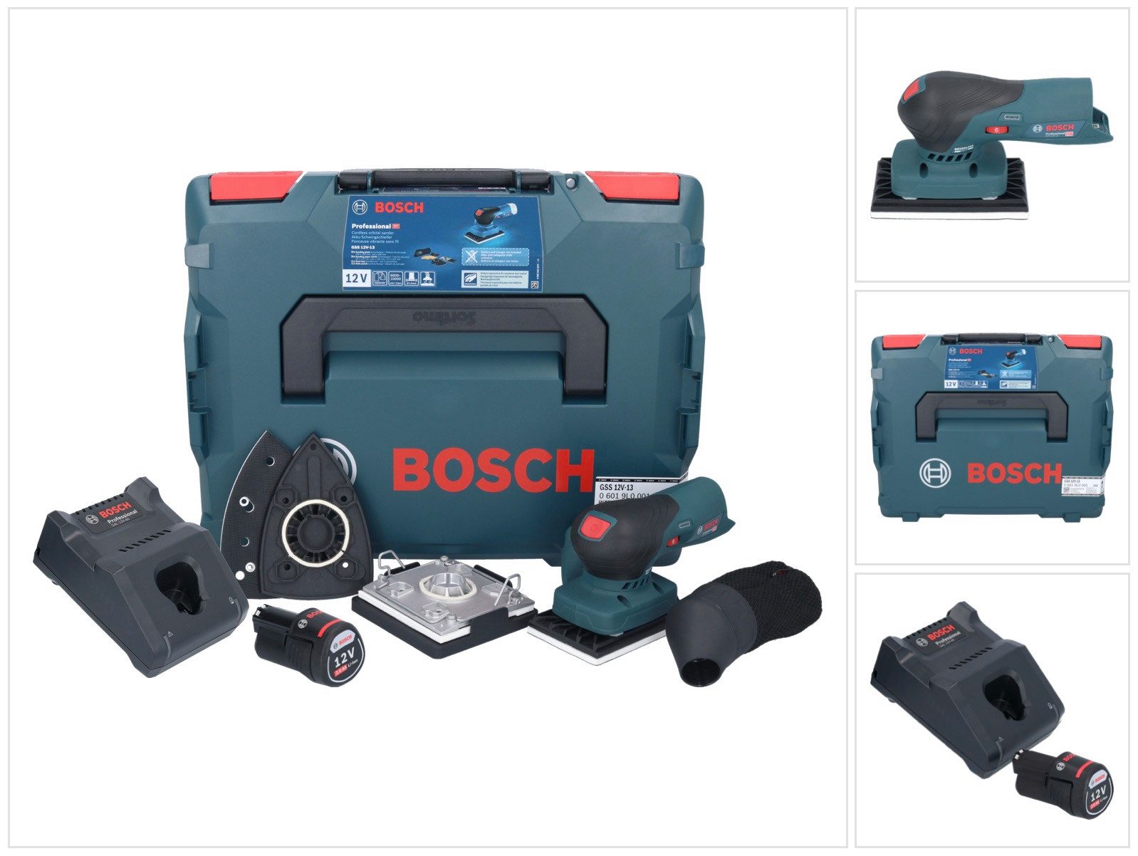 Bosch Professional Akku-Schwingschleifer GSS 12V-13 Professional Akku Орбитальная шлифовальная машина 12 V + 1x Akku 2,0 Ah +