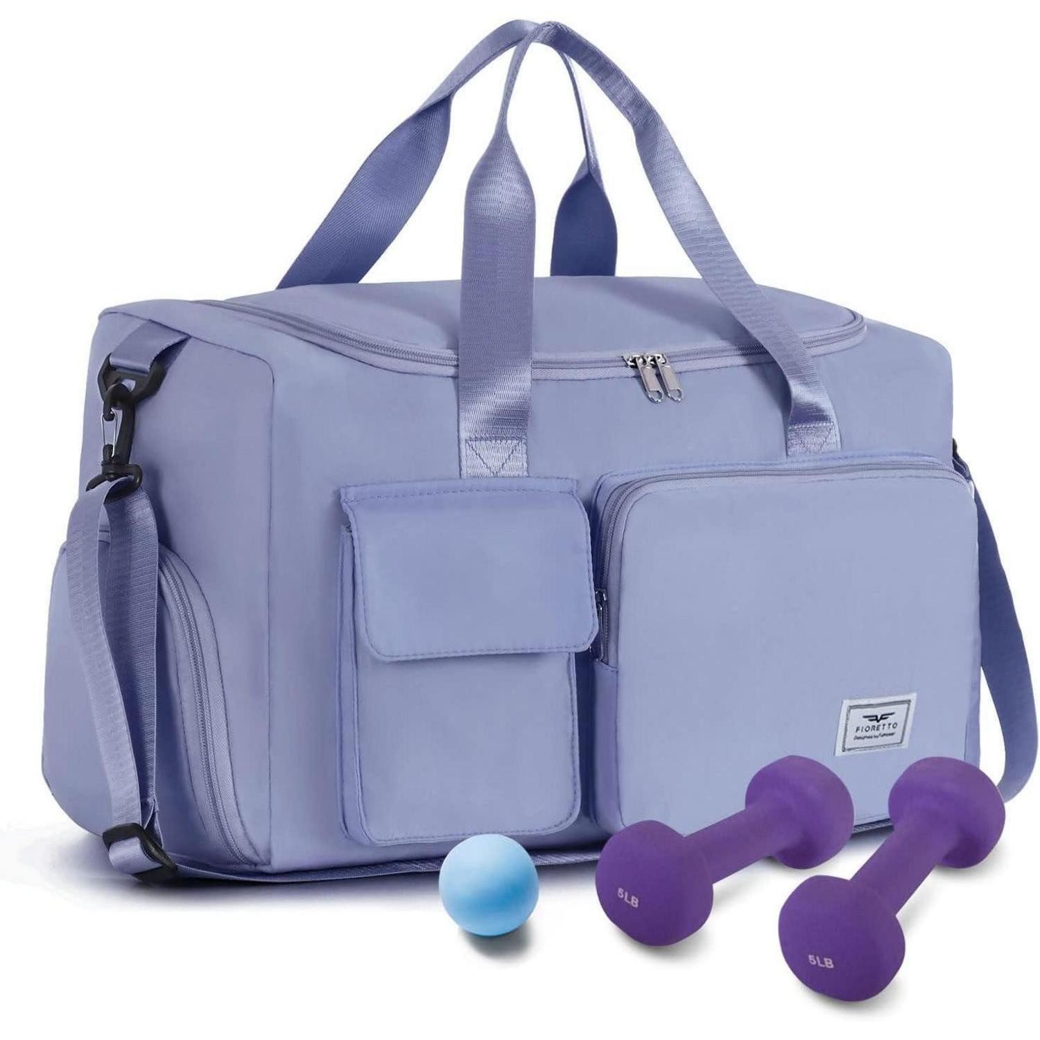 Sporttasche 35L Damen Sporttasche Faltbare Reisetasche mit Schuhfach und Nassfach