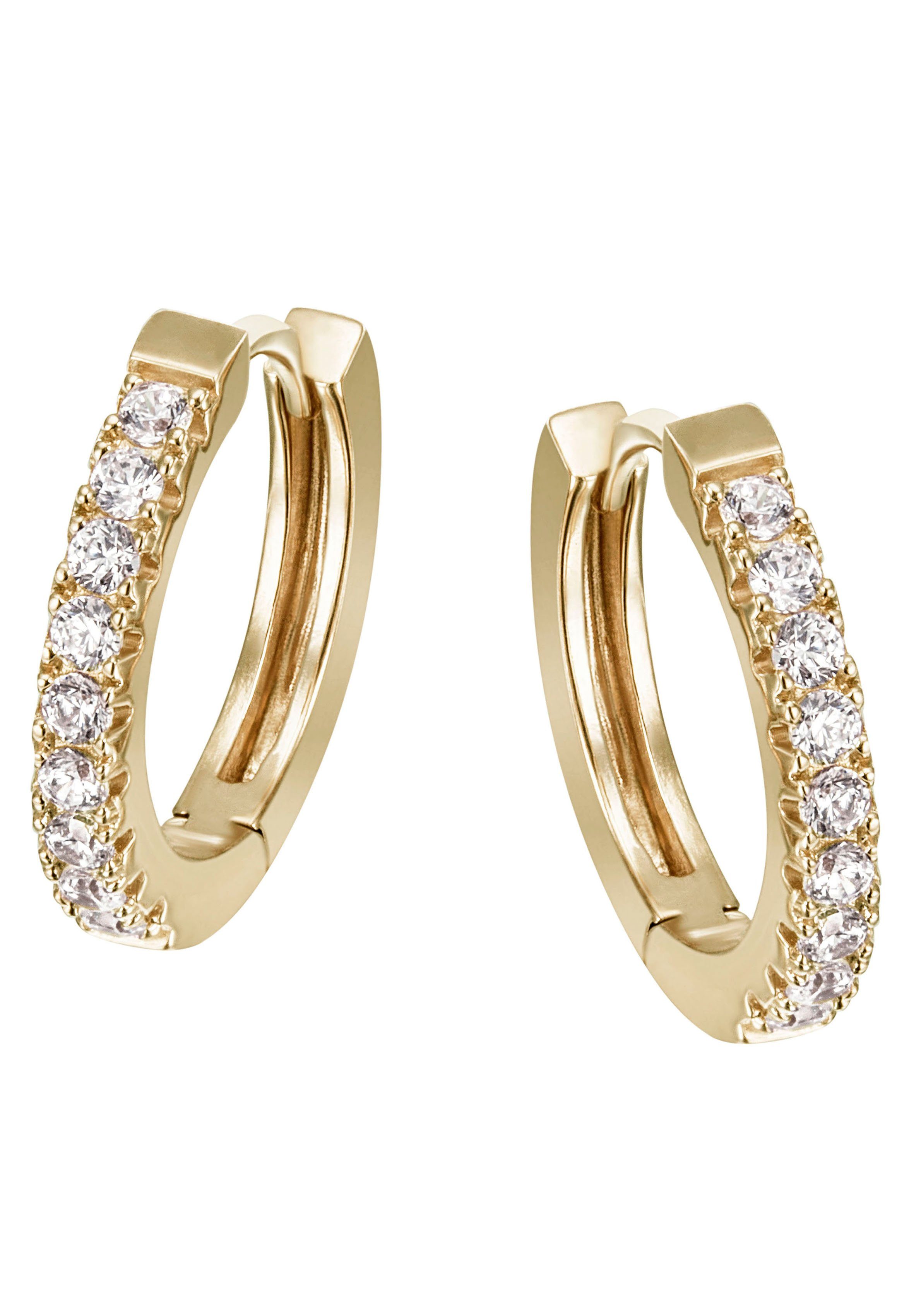 Paar Creolen Schmuck Geschenk Silber 925 Ohrschmuck glitzernd