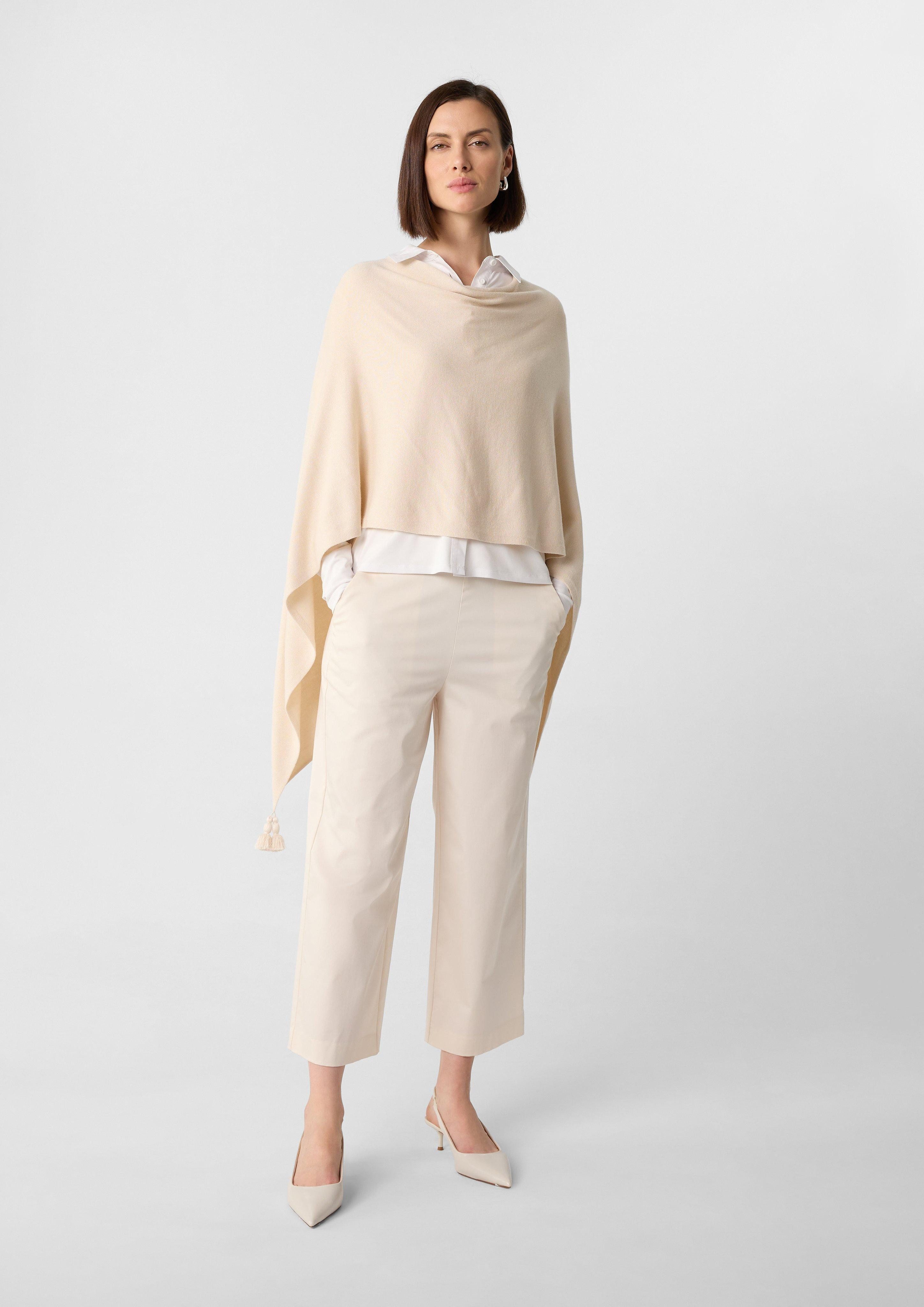 Comma Poncho Feinstrick-Poncho mit Quasten günstig online kaufen