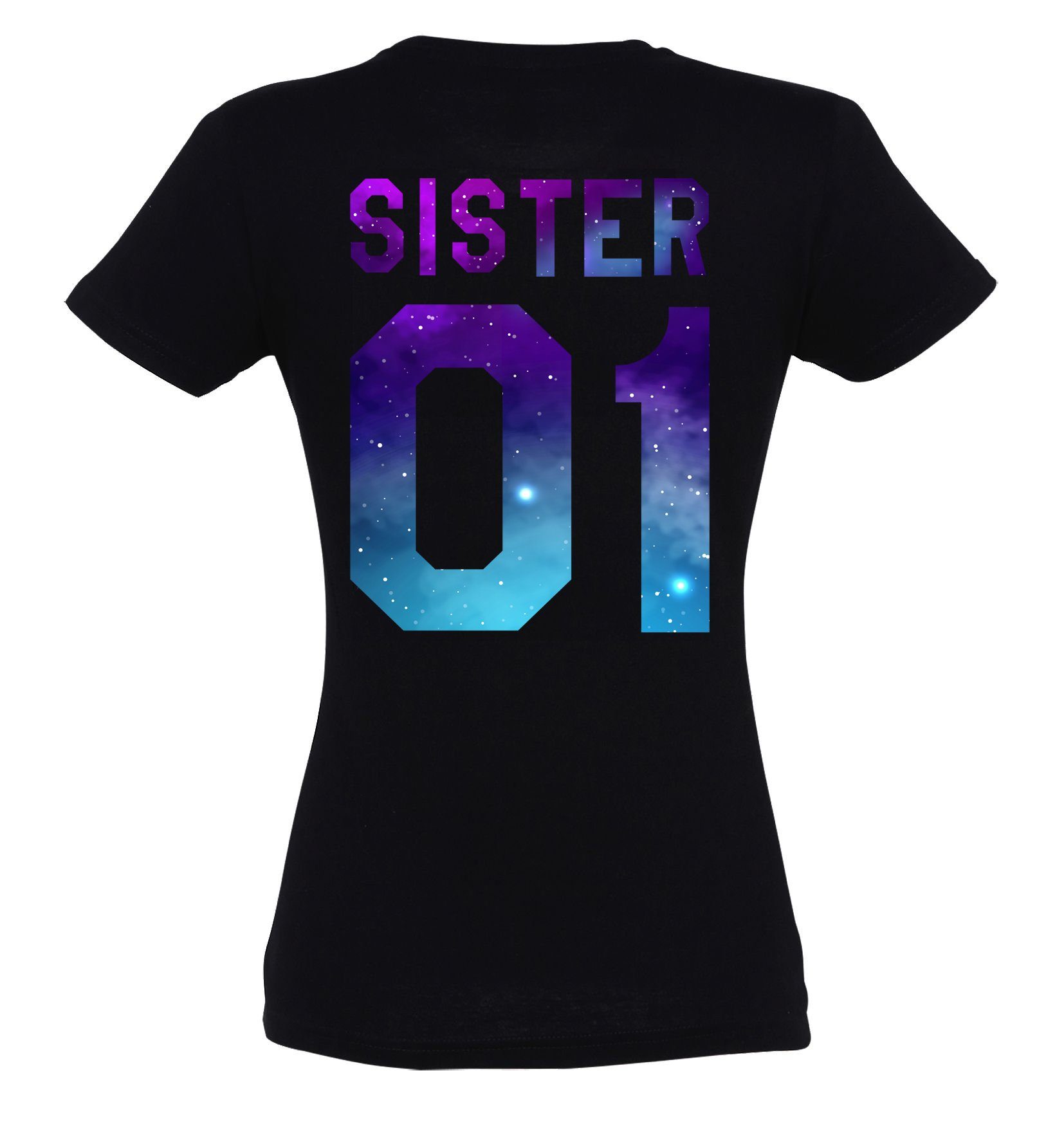 Couples Shop T-Shirt Sister 01 trendigem 02 mit Shirt Damen Sister Beste Night Print Freunde &