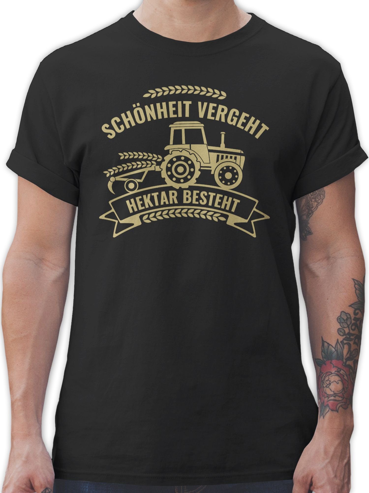 Shirtracer T-Shirt Schönheit vergeht Hektar besteht Landwirt Geschenk Bauer