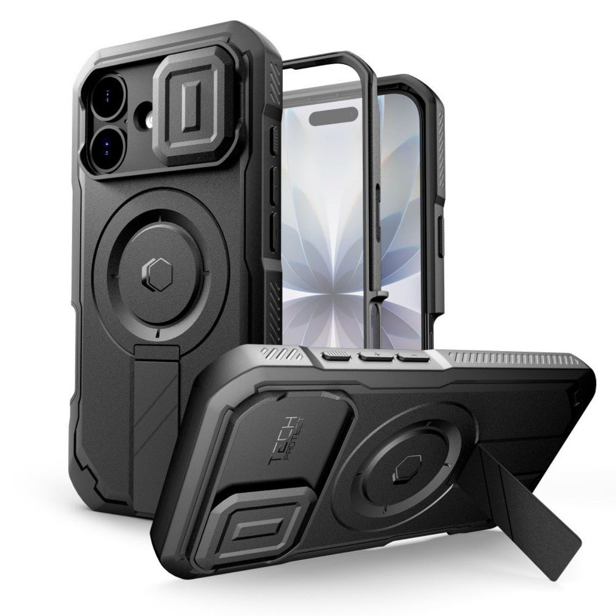 TECH PROTECT Handyhülle Kevlar Case mit Magnetfunktion Kompatibel mit iPhone 17 Schwarz 6,1, Strukturierter Kevlar Look mit integrierter Magnetfunktion für Alltag