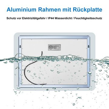 duschspa Badspiegel 70-160 cm Uhr, Touch, Beschlagfrei, Kalt/Warmweiß, Bluetooth