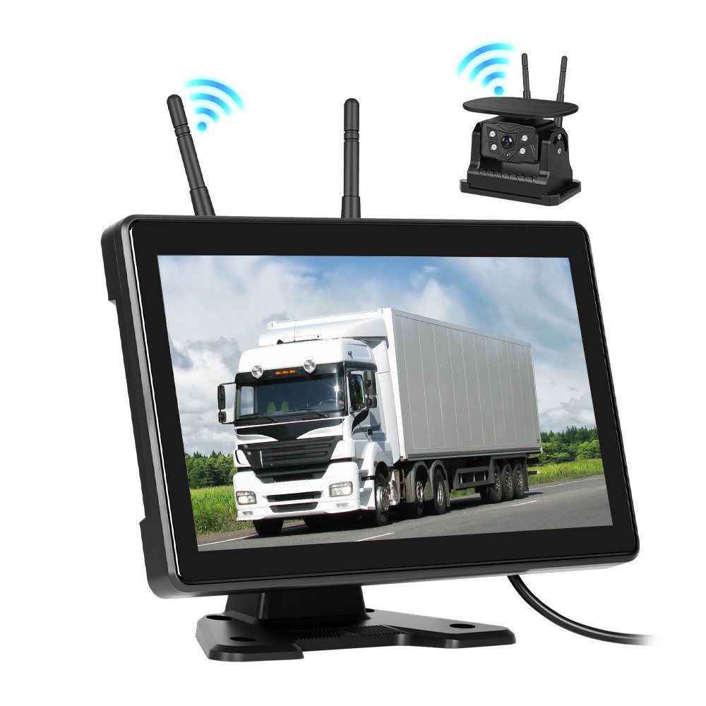 Hikity 10,1-Zoll Solar-Rückfahrkamera mit Aufnahme & IPS-Display Rückfahrkamera (IP68 wasserdicht, IPS-Touchscreen)