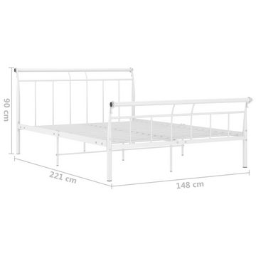 vidaXL Bett Bettgestell Weiß Metall 140x200 cm