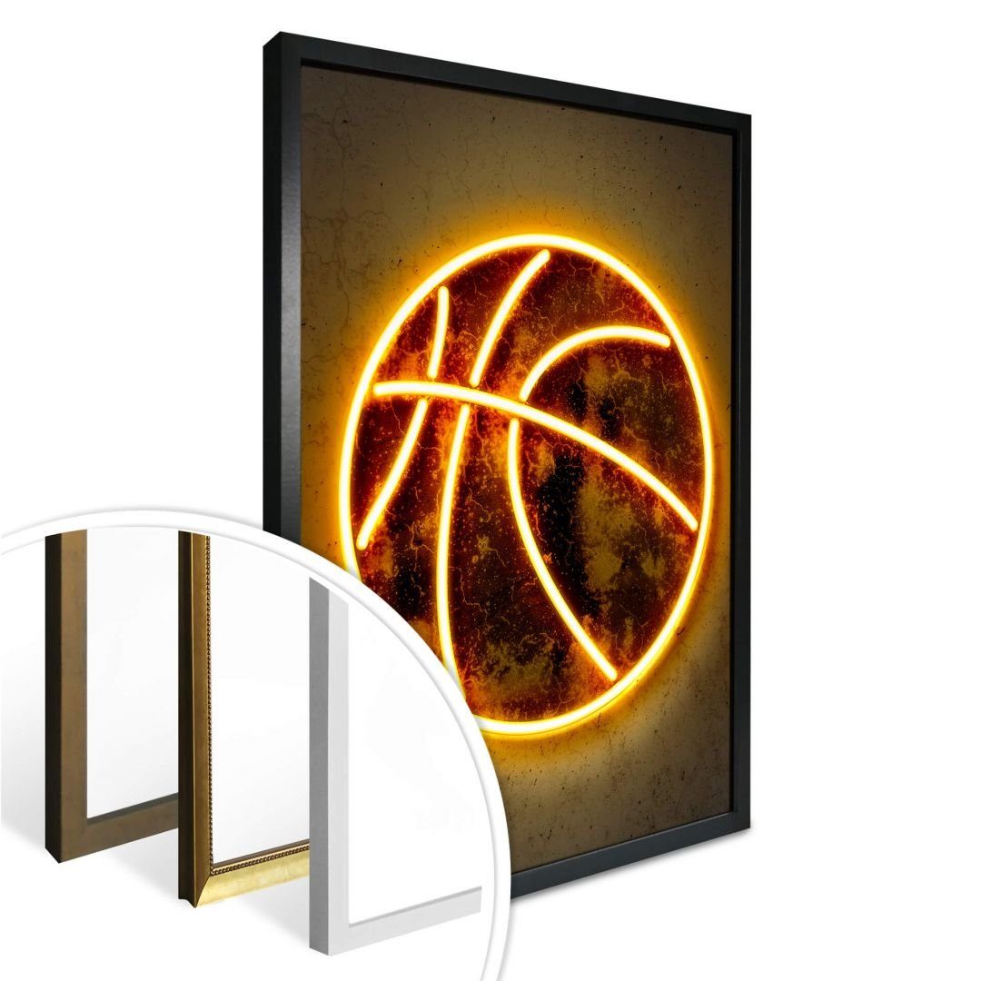 K&L Wall Art Poster Poster Mielu Neon Streets Kult Retro Basketball Sport B günstig online kaufen