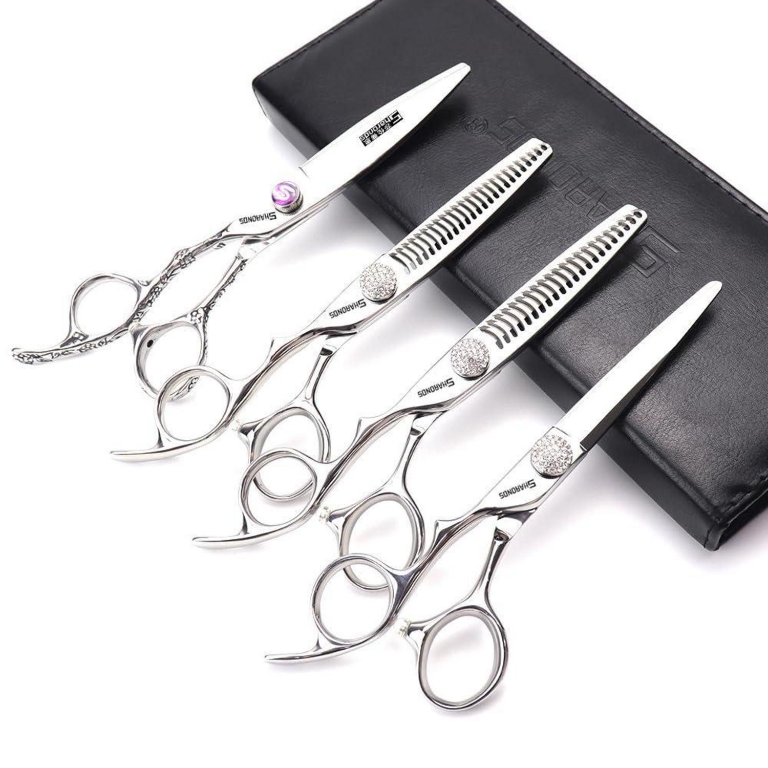 LuxusKollektion Haarschere Friseurschere Linkshänder 6 Zoll 4-tlg. Set