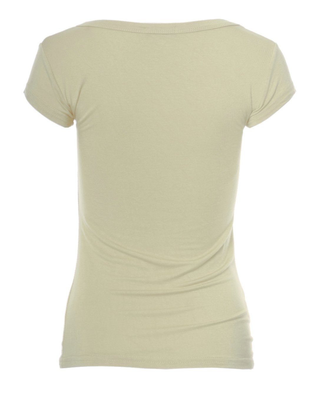 T-Shirt Skinny Basic 1001 Muse sand T-Shirt Kurzarm Fit