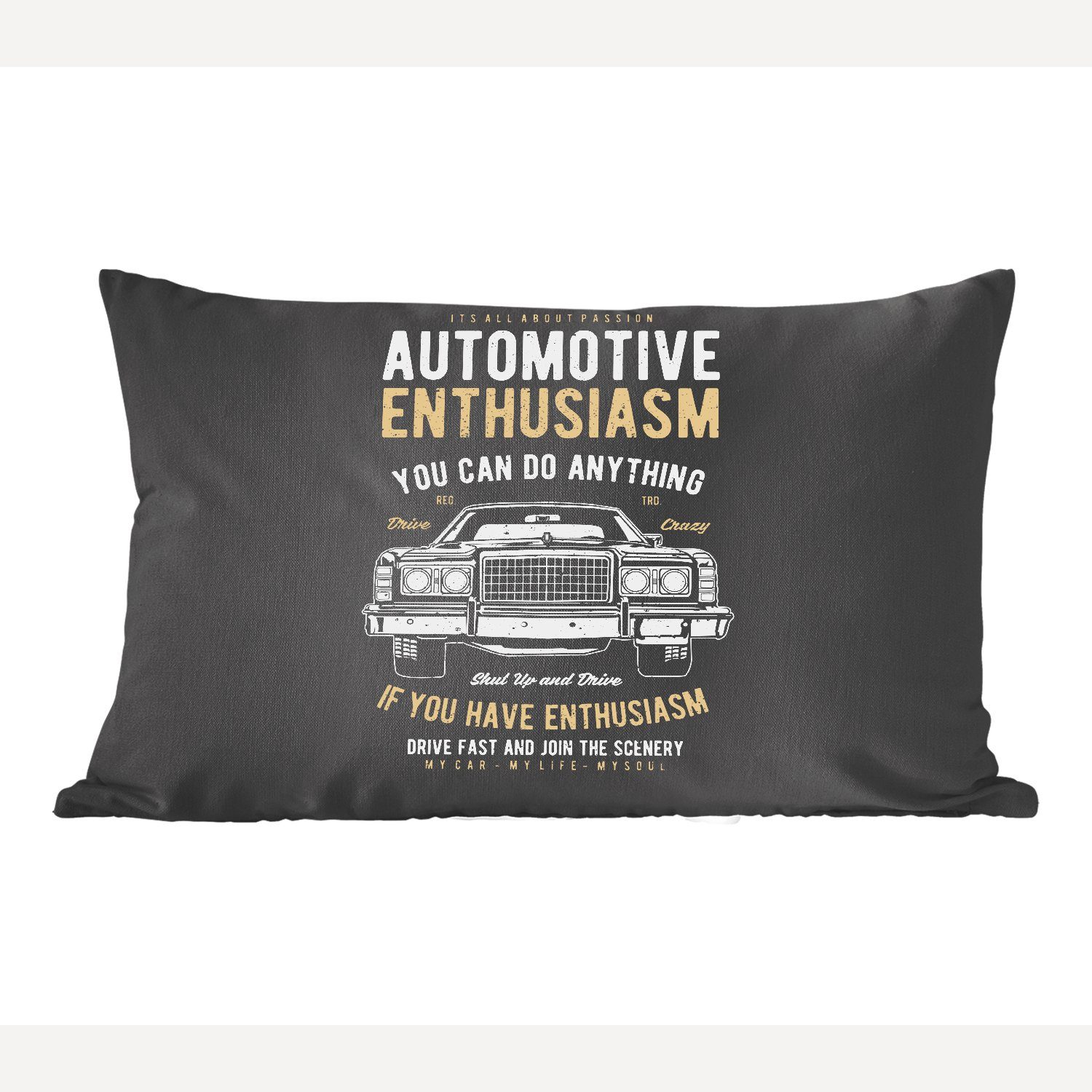 MuchoWow Dekokissen Mancave Auto Retro Sprüche, Wohzimmer