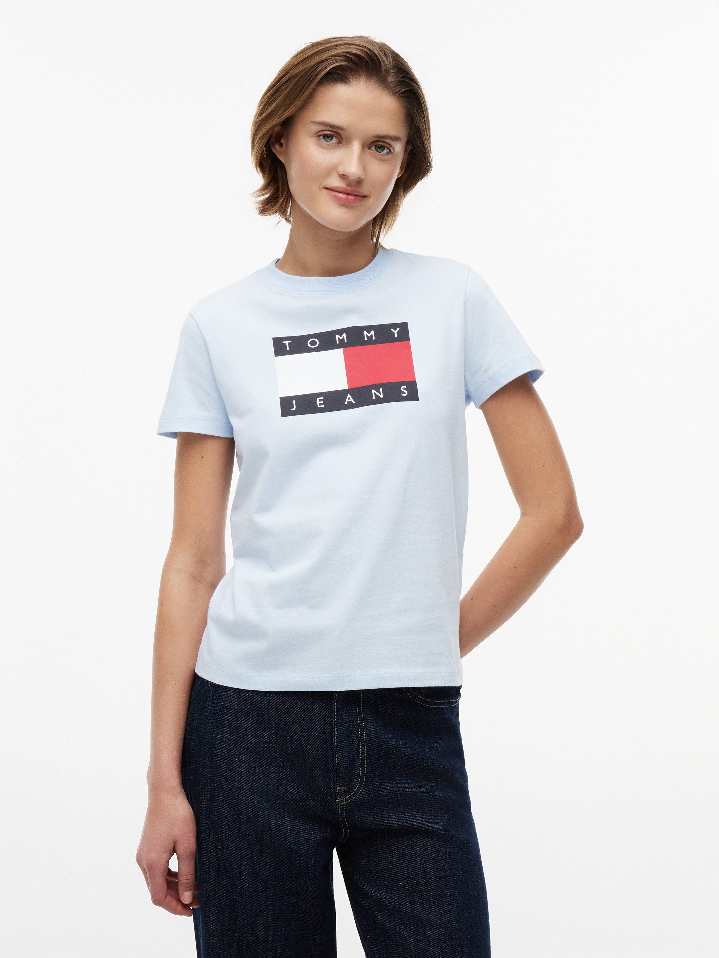 Tommy Jeans Kurzarmshirt TJW REG TJ FLAG SS TEE Baumwolle, Logodruck, regular fit