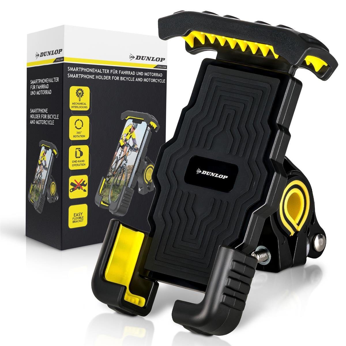 Dunlop Handy-Halterung Handyhalterung Fahrrad Halterung Dunlop, (bis 6.8 Zoll, SICHERE Universal Halterung Fahrrad Motorrad ANTI SHAKE)