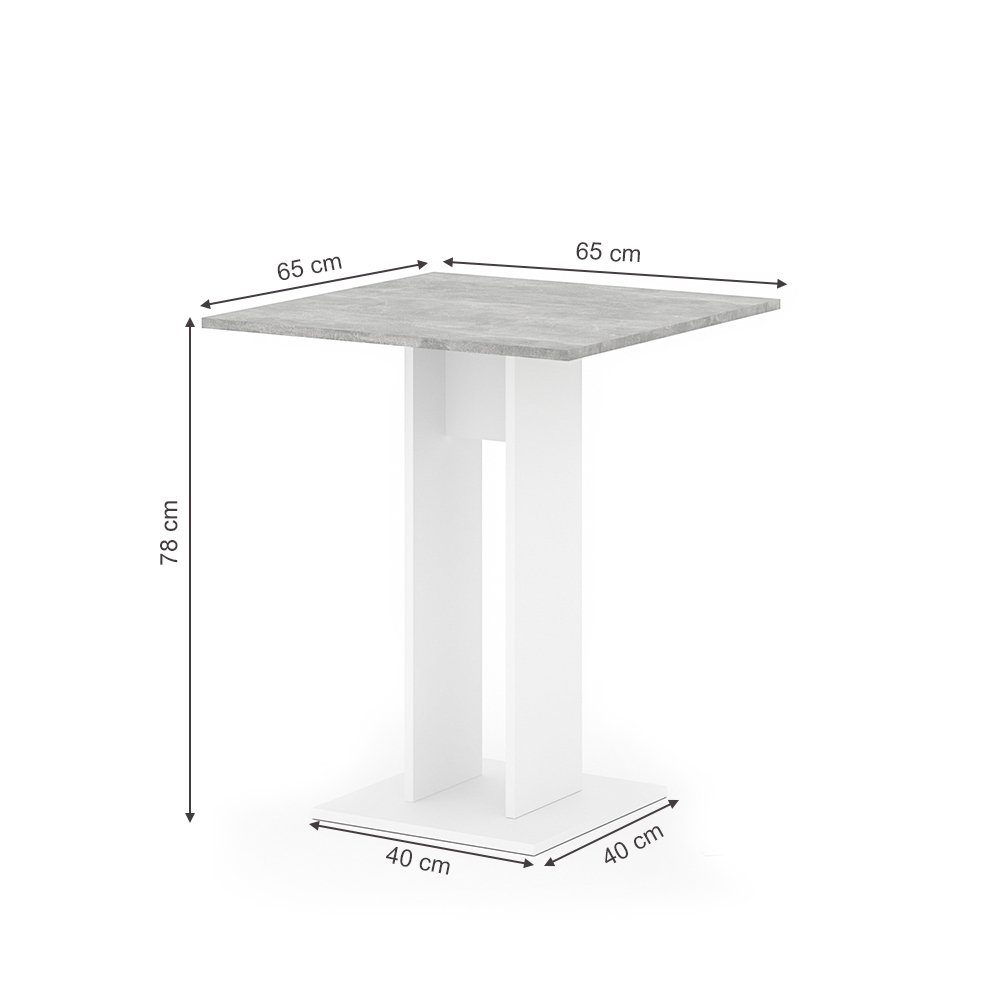 Vicco Esstisch Repose, Beton, 65 x 65 cm