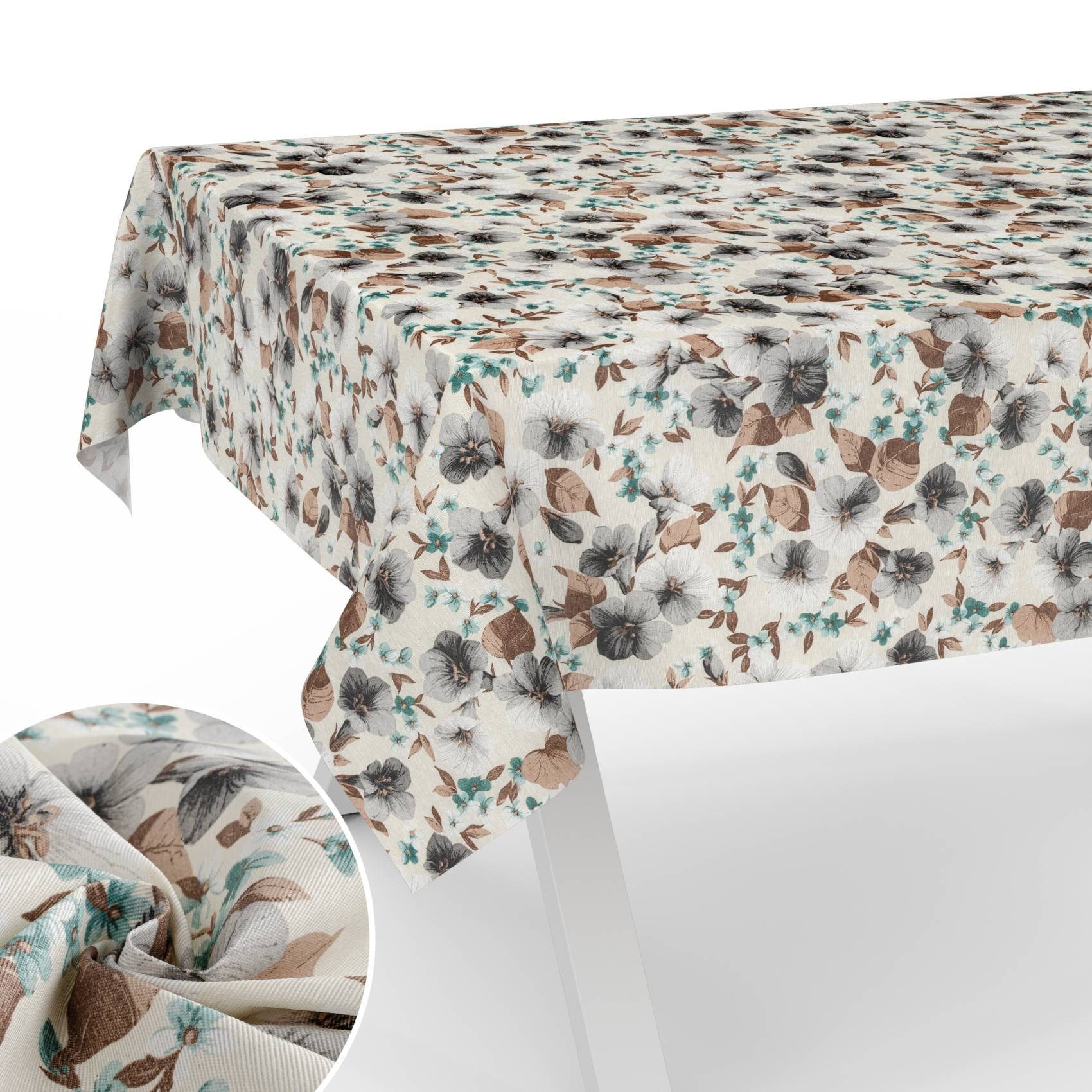ANRO Tischdecke mit Blumen Botanik aus günstig online kaufen