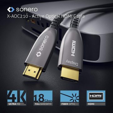 sonero sonero® 30m HDMI Kabel 2.0b, Glasfaser Hybrid, UHD 2160P, 4K60Hz, HDMI-Kabel