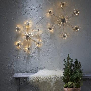 MARELIDA LED Dekolicht LED Schneeflocke Wanddeko Weihnachten Winter 144LED 60cm Außen weiß, LED Classic, warmweiß (2100K bis 3000K)