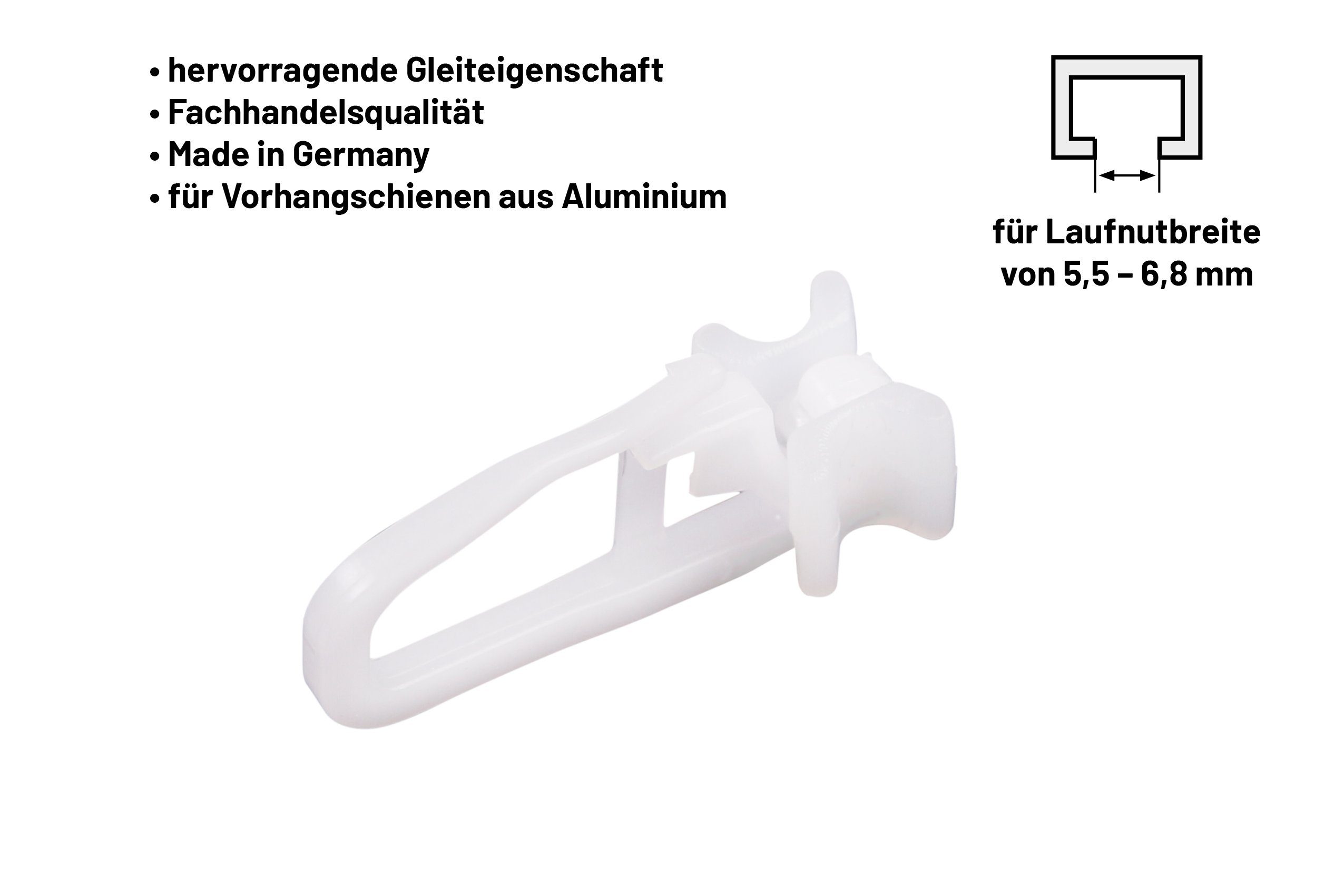 Deco-Raum Gardinengleiter X-Gleiter, mit Faltenlegehaken für Gardinenschien günstig online kaufen