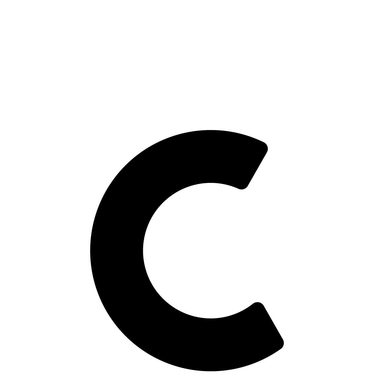 Bravios Briefkasten Selbstklebender Buchstabe "c" - 76 mm in Schwarz