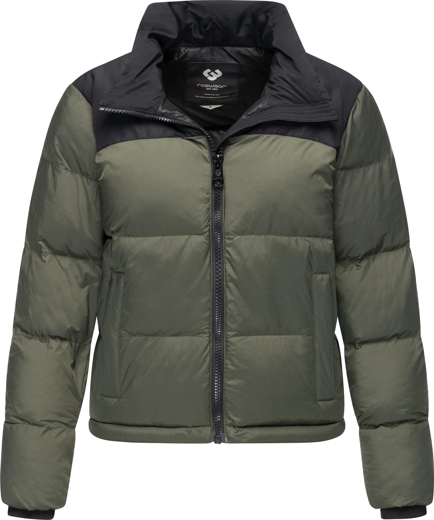 Ragwear Steppjacke Serah stylische Damen Winterjacke im Colourblocking-Design