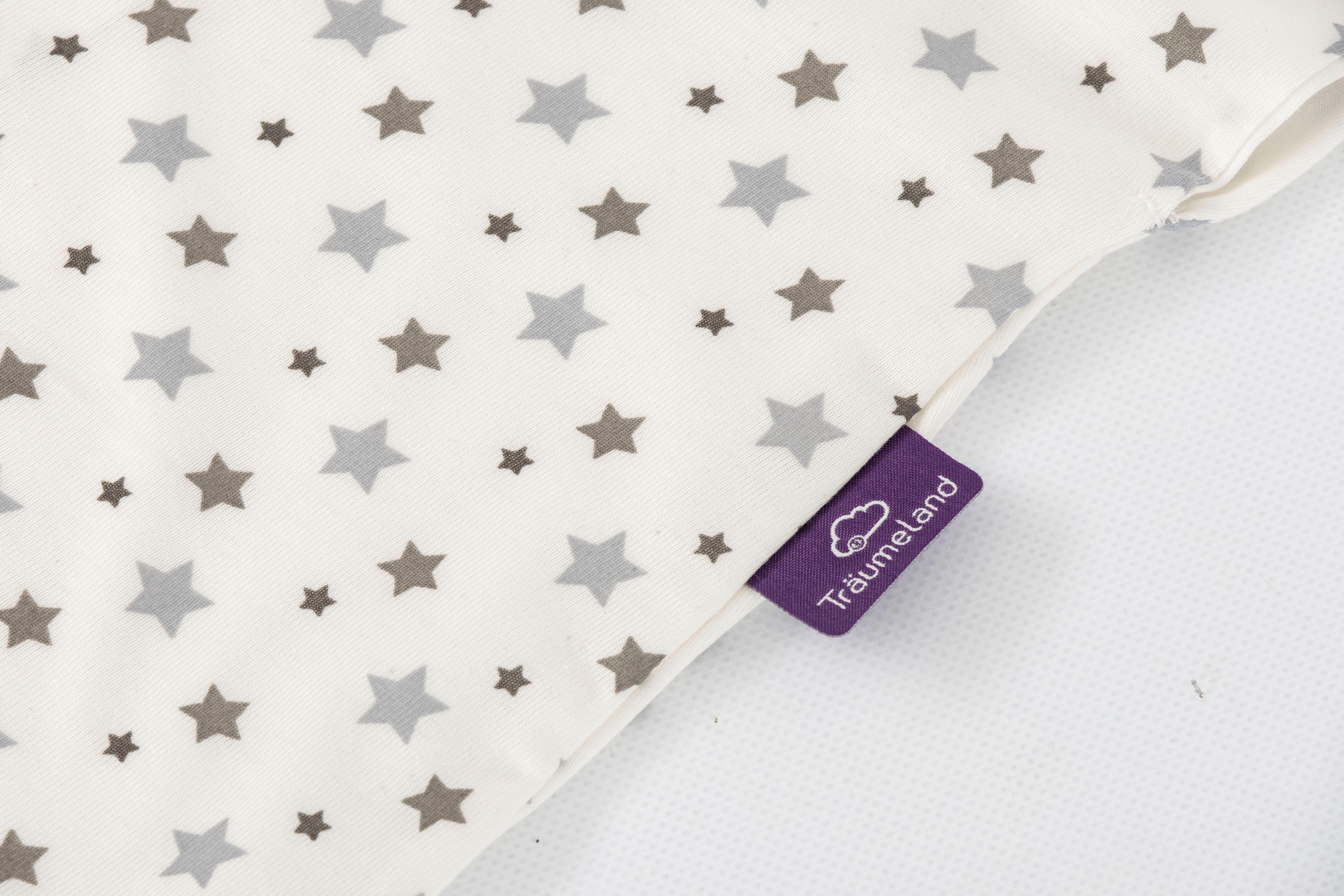 Träumeland Babyschlafsack Sommerschlafsack Design grauen tlg) mit (1 LIEBMICH Sternen TENCEL™, weiß