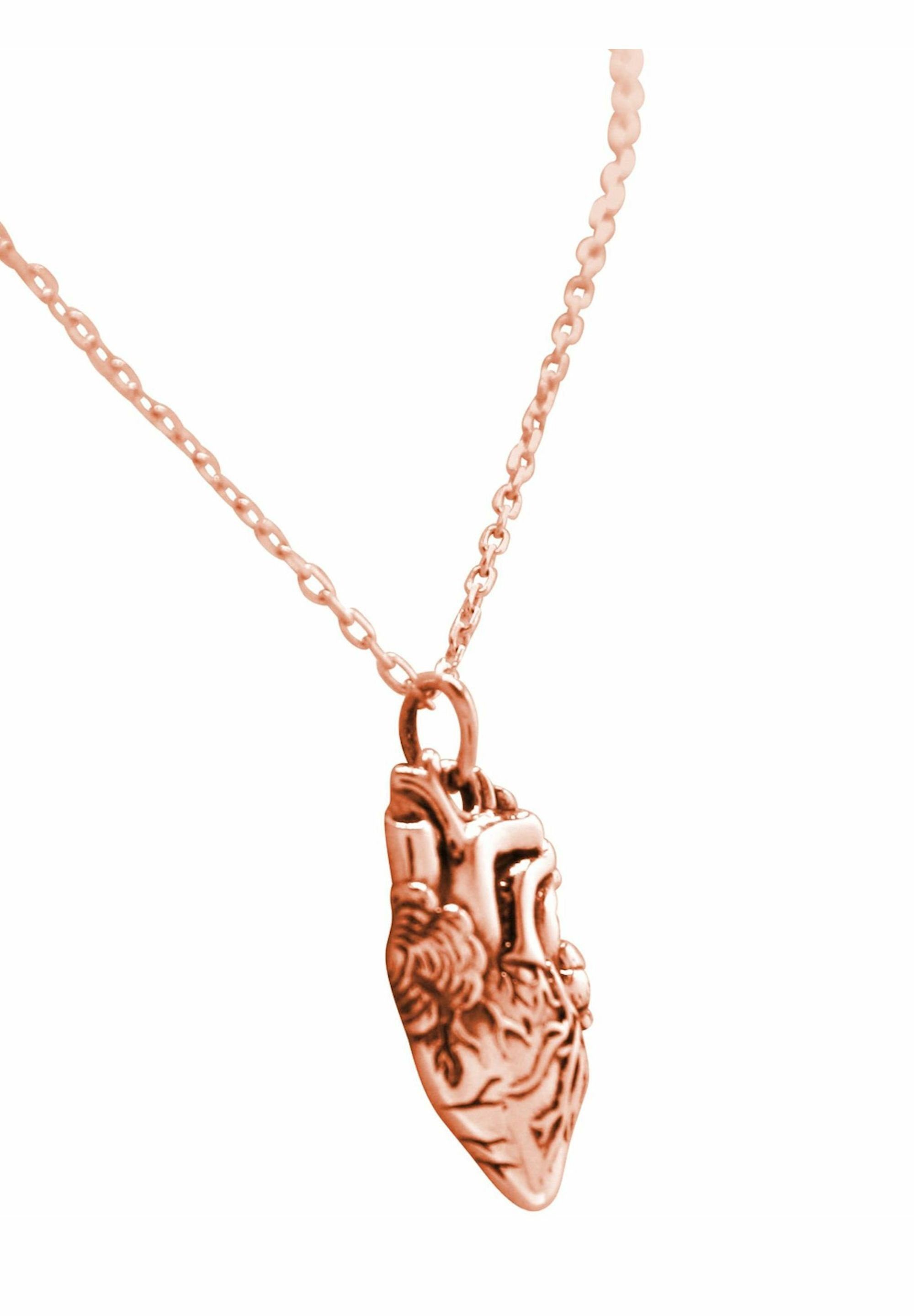 gold Herz Anatomisches Gemshine coloured Kette mit rose Anhänger