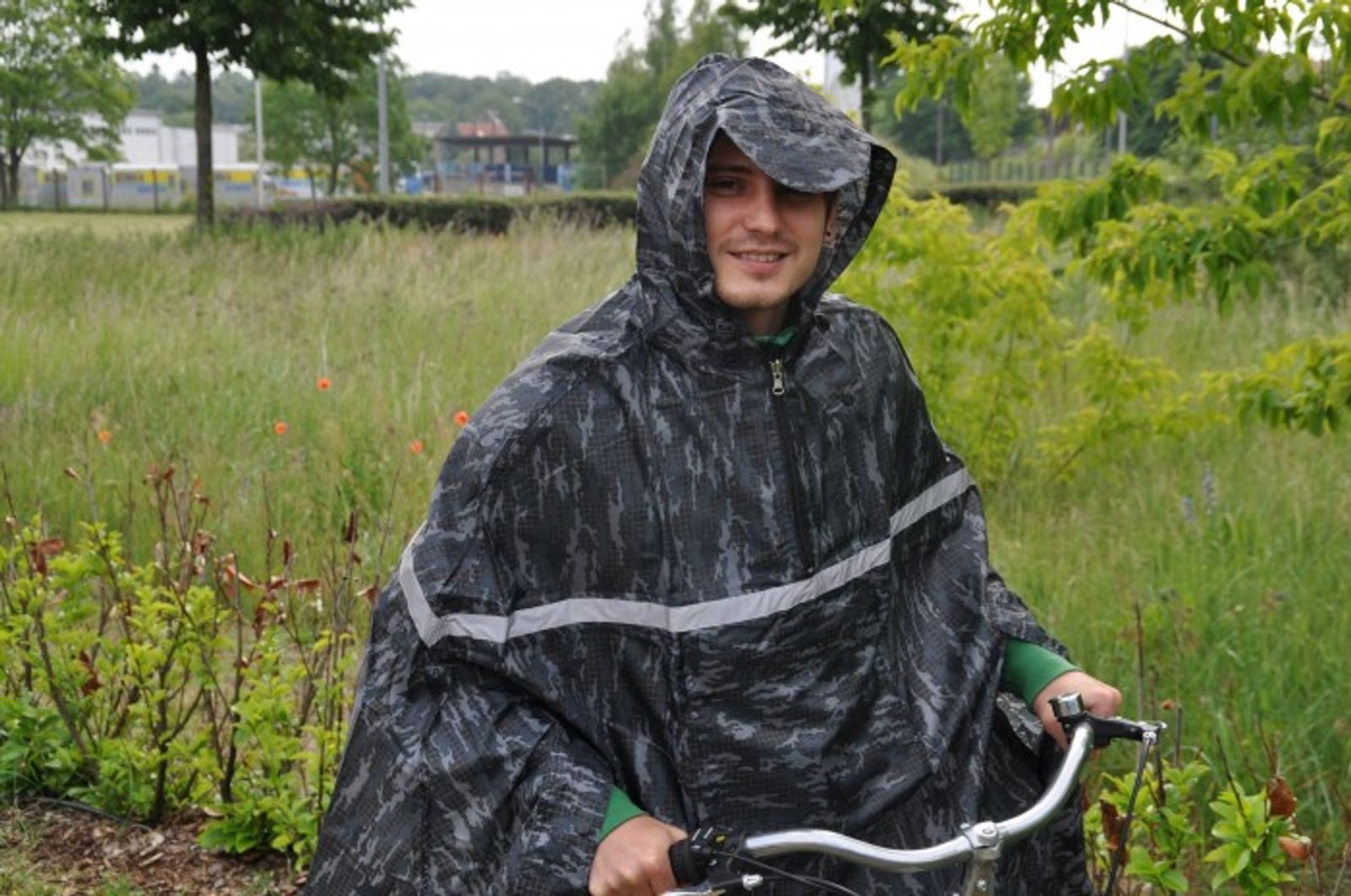 BURI Regenponcho Fahrradregencape camouflage