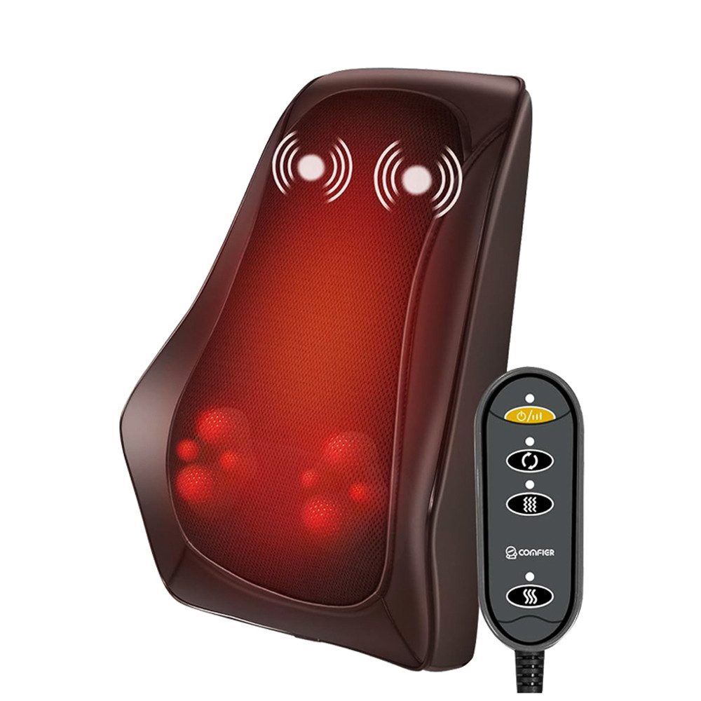 Massagegerät mit Wärme – 4D Shiatsu Rückenmassagegerät, Massagekissen für Schulter