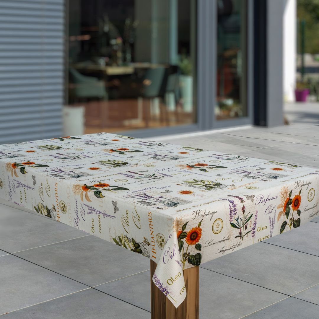 laro Tischdecke Wachstuch-Tischdecken Abwaschbar Lavendel Sonnenblumen günstig online kaufen