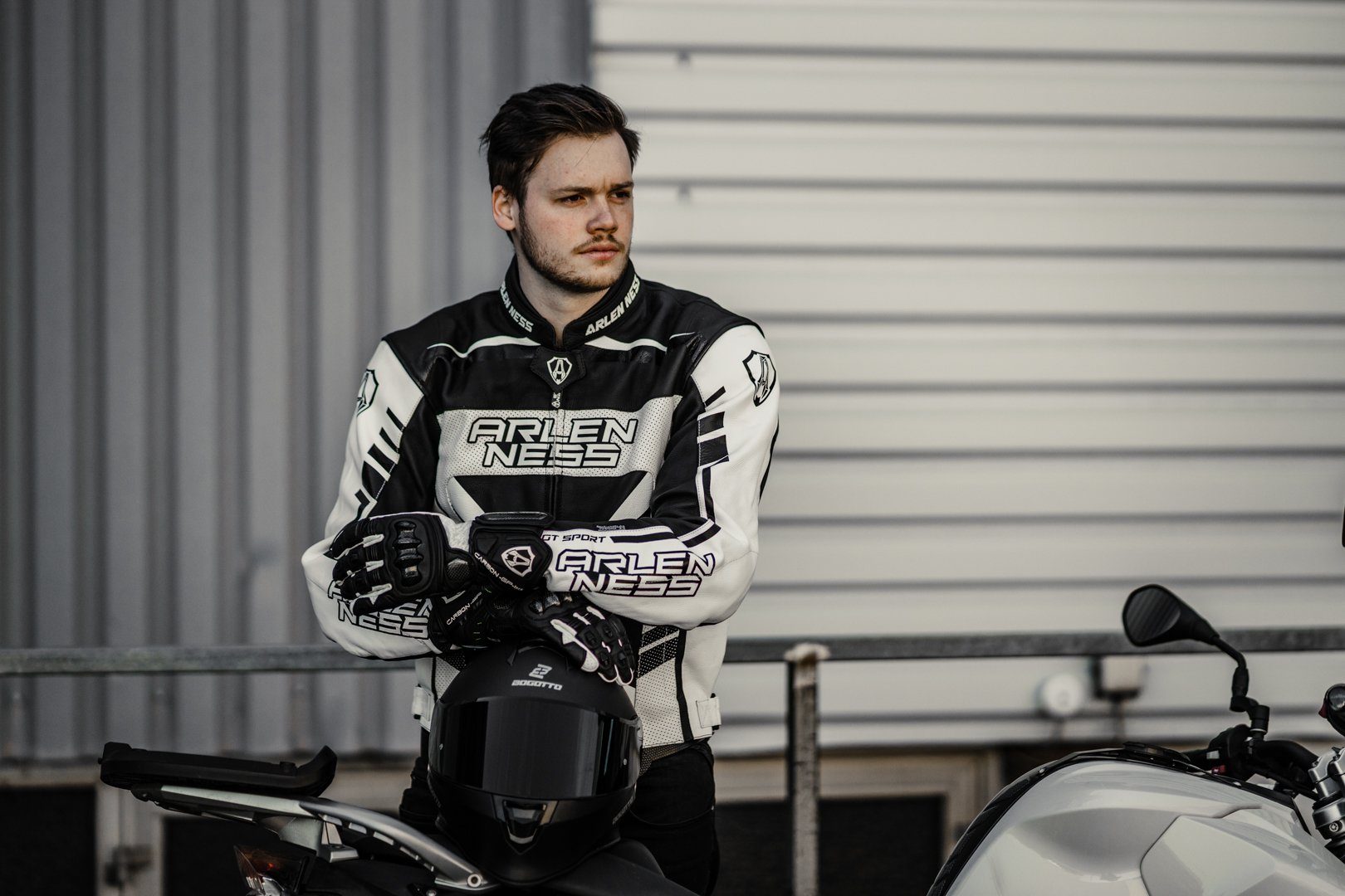 Arlen Ness Motorradjacke Rapida 2 Motorrad Lederjacke perforiert,herausnehmbares Innenfutter,herausnehmbare Membrane