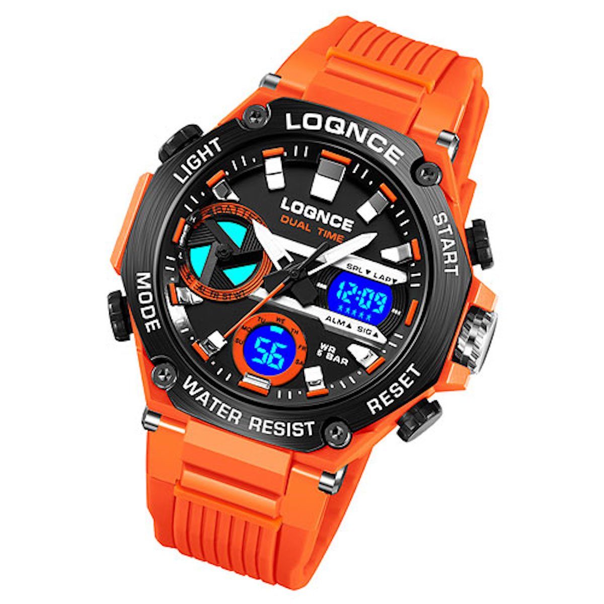 Taffstyle Sportuhr Herren Armbanduhr Digital Sportuhr Stopp Alarm Licht Chronograph Uhr, Multifunktionale Uhr Stoppuhr Kalender Beleuchtung 5 ATM Wasserdicht