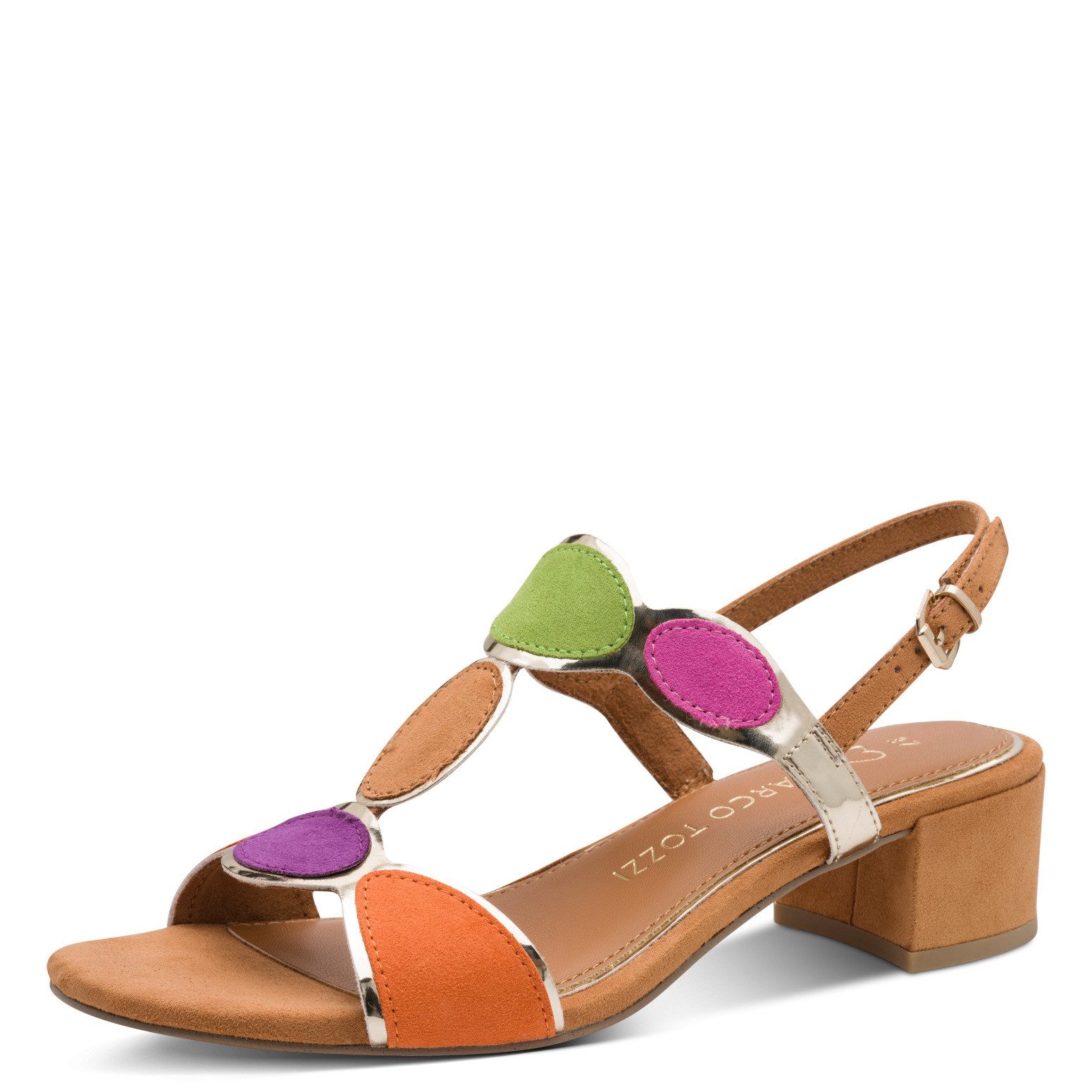 MARCO TOZZI Sandalette, Blockabsatz, Sommerschuh, Riemchensandale mit verstellbarer Schnalle