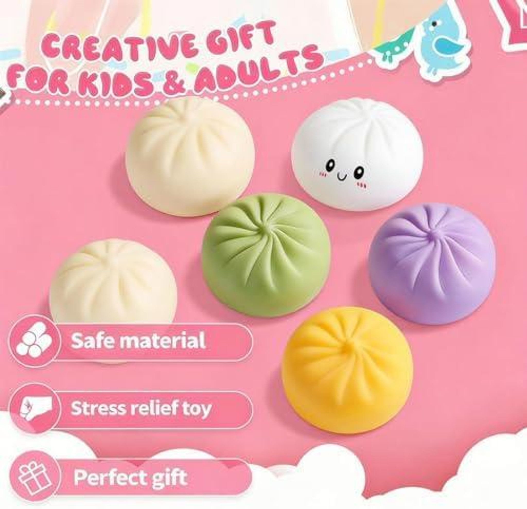 FELIXLEO Fidget-Gadget Giant Dumpling Squishy Fidget Toy Anti Stressball mit Dampfgarer