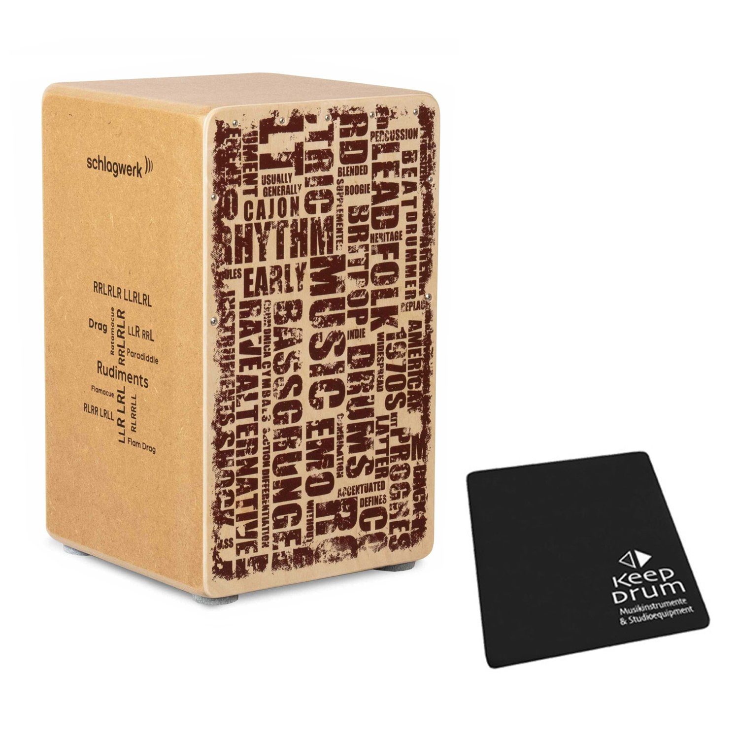 Schlagwerk Cajon Schlagwerk CP85 Cajon Rudiments Styles mit Sitzpad, mit Sitzpad