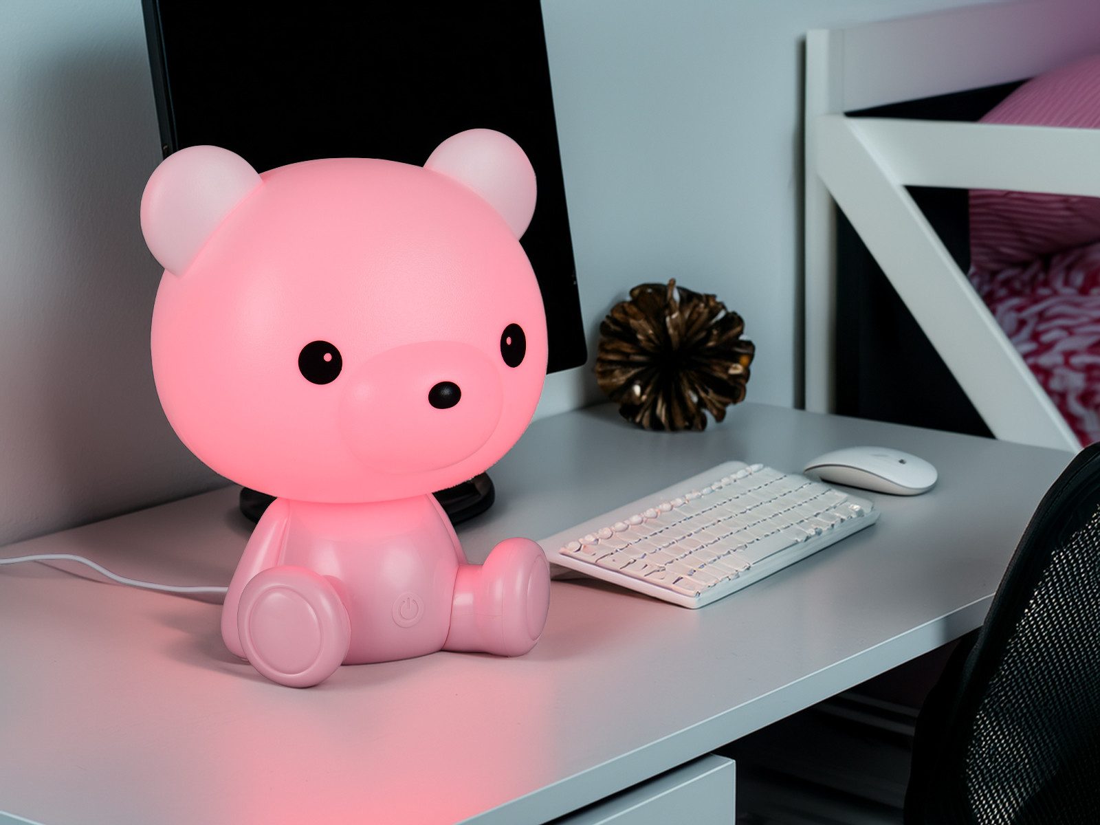 Reality Leuchten LED Nachttischlampe, Farbwechsel, LED fest integriert, Warmweiß, ausgefallene kleine USB Kinder-Lampe mit Touch Sensor, Höhe 25cm