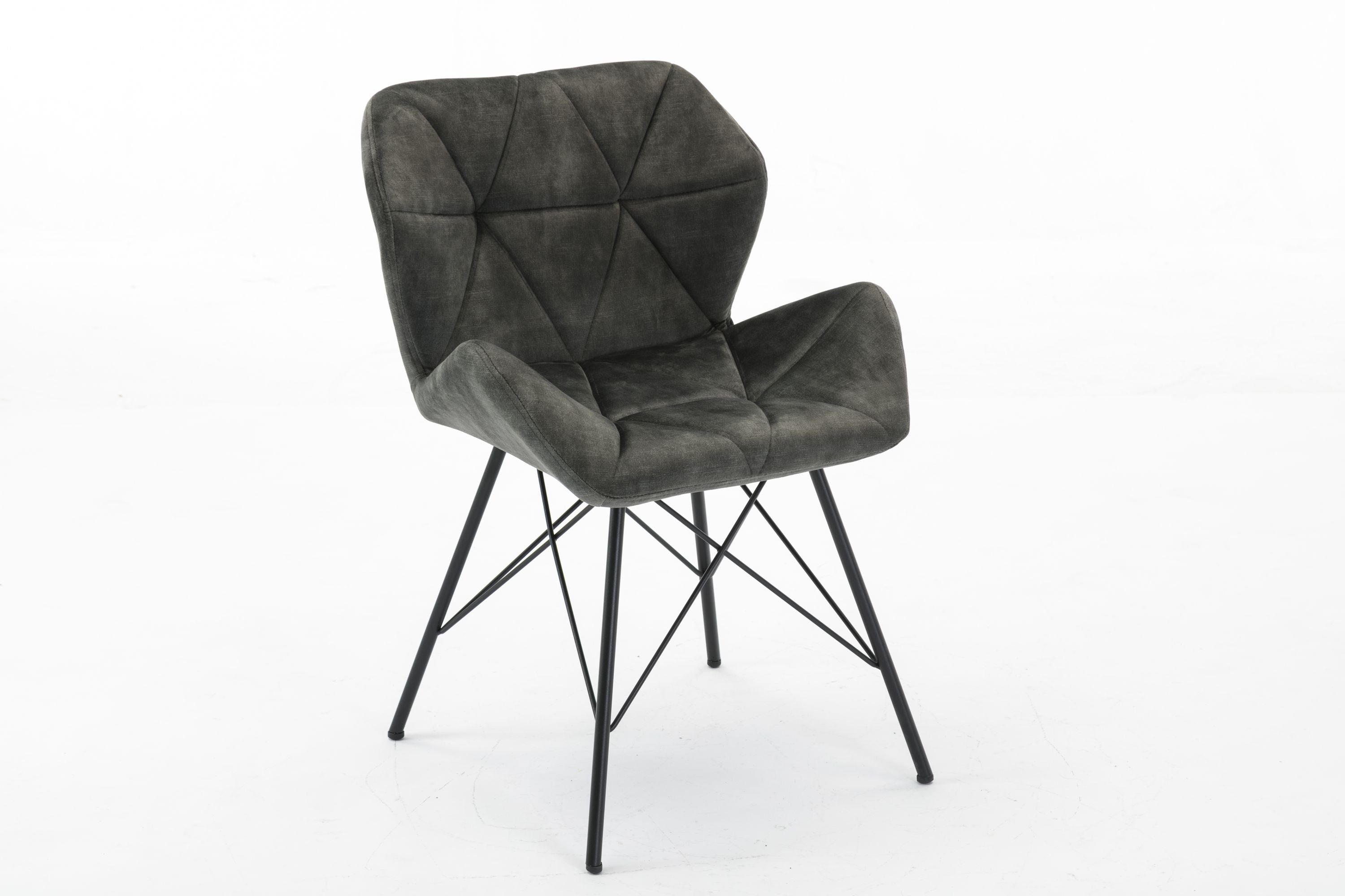 Duhome Esszimmerstuhl, 2er Set Stuhl Esszimmerstuhl Samtstoff Vintage Design Küchenstuhl Metallbeine Grün