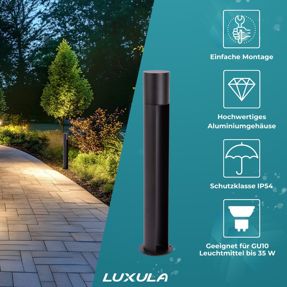 LUXULA LED Pollerleuchte LUXULA LED Wegeleuchte 35 W schwarz