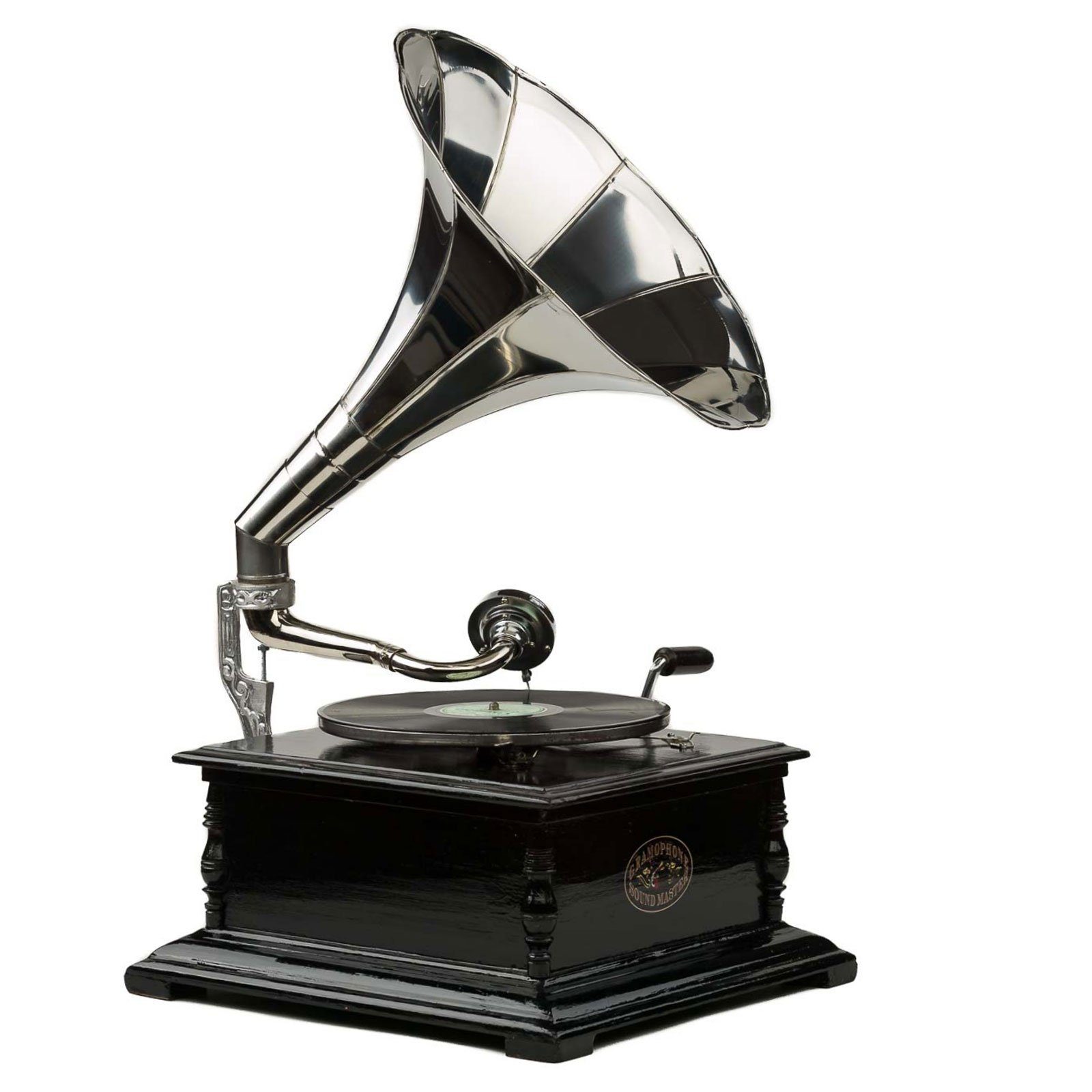 Nostalgie Grammophon Gramophone Schellack Trichter Grammofon antik-Stil rund 