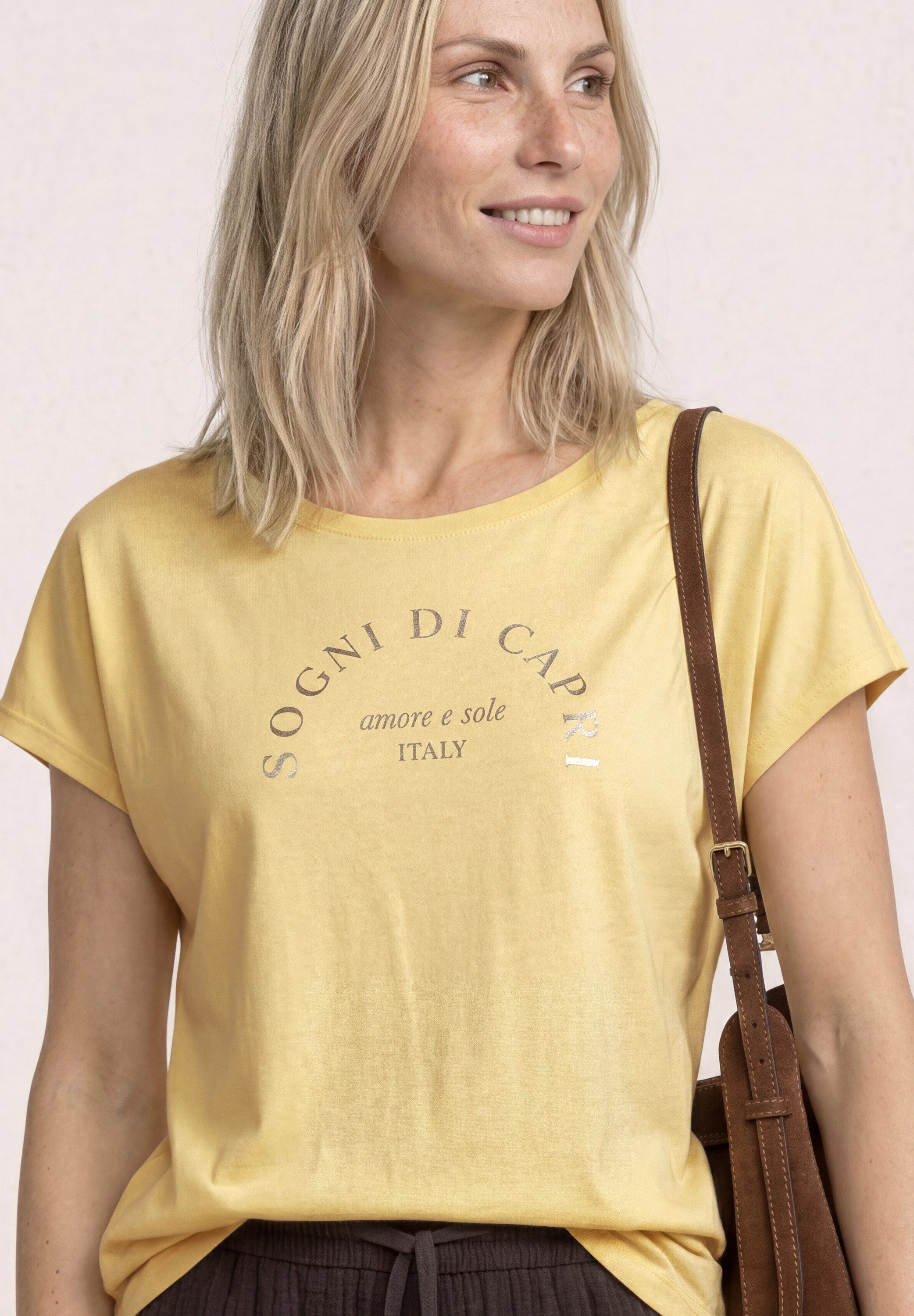 STREET ONE Shirttop Sommershirt mit Wording Artwork
