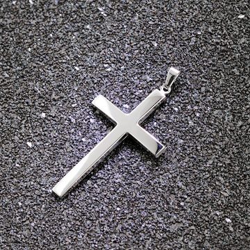 trendor Kreuzanhänger Kreuz- für Männer Weißgold 585 (14 Kt) 39 mm