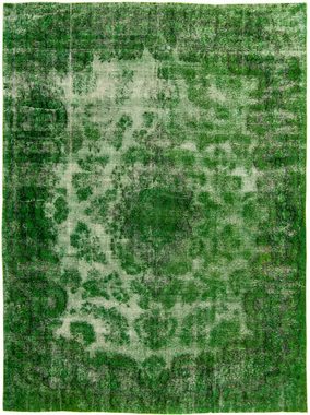 Teppich Vintage - 392 x 294 cm - grün, morgenland, rechteckig, Höhe: 8 mm, Wohnzimmer, Handgeknüpft, Einzelstück mit Zertifikat