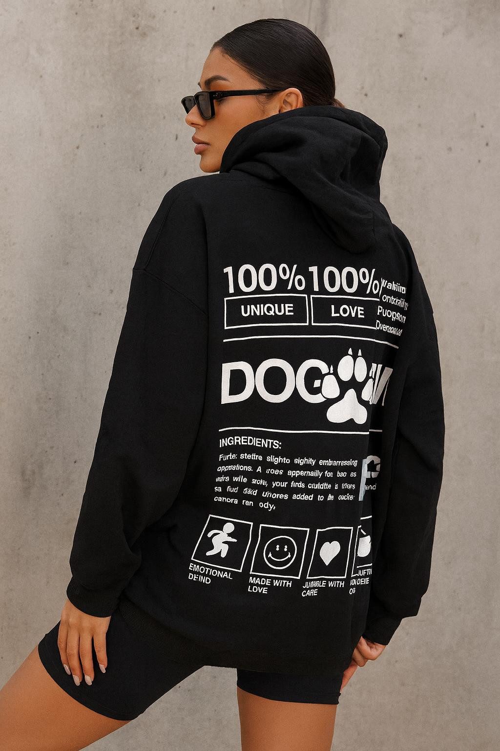 Worldclassca Hoodie Worldclassca Oversized DOG MUM Print Hoodie Kapuzenpull günstig online kaufen