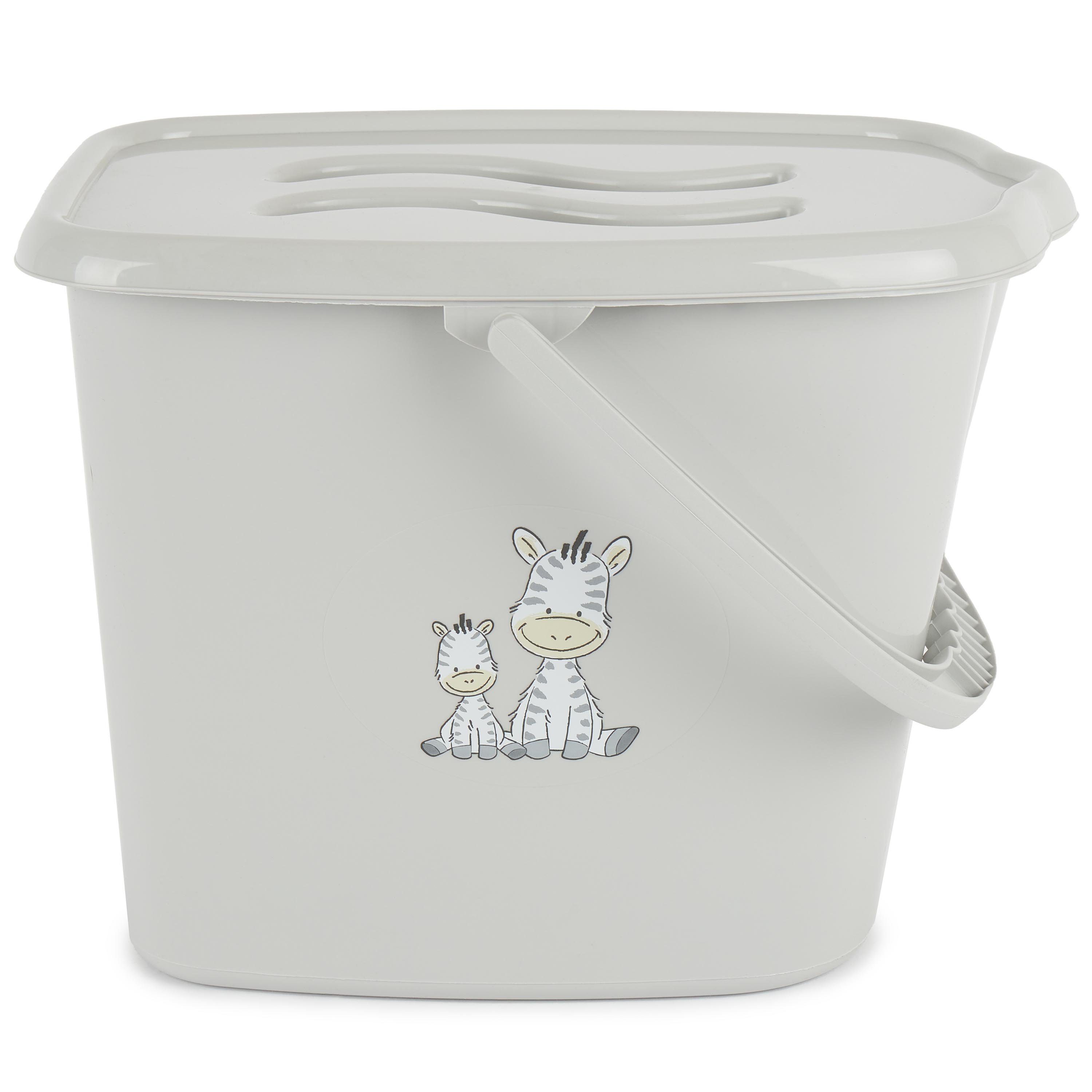 BIECO Windeleimer Bieco Windeleimer mit Deckel und Tragegriff im Zebra Motiv 24x35x26 cm ...