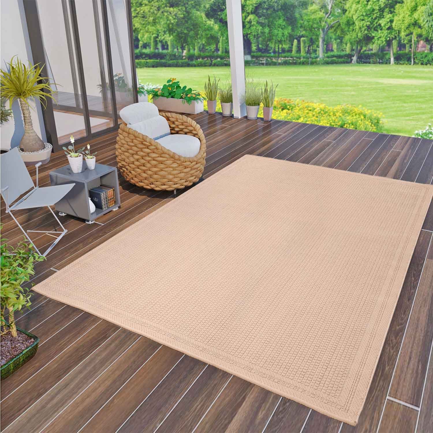 Outdoorteppich In- Outdoor Teppiche Beige, Terrassen Vimoda, & Rechteckig Grau und In Flachgewebe